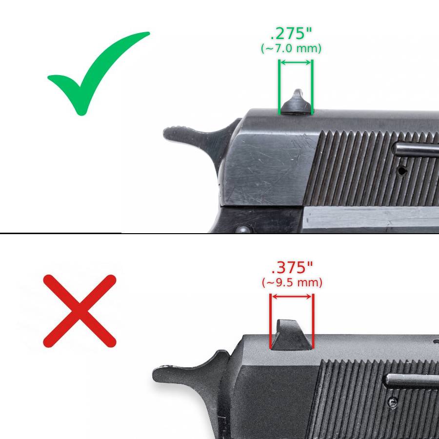Browning Hi-Power Vigilante înălțător reglabil | puncte albe - Ubitzu
