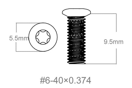 Set de șuruburi 3pcs | 6-40x0.374’’ [T10] - Ubitzu