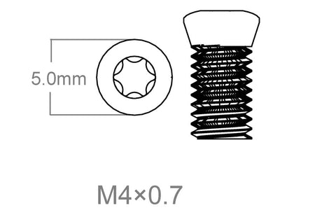 Set de șuruburi 3 buc | M4x0.7 [T10] 8 mm - Ubitzu